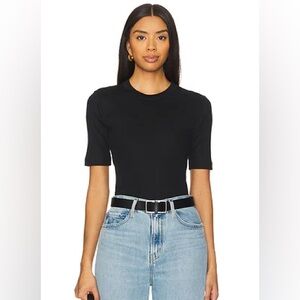 Anine Bing Ribbed Jean Top Black